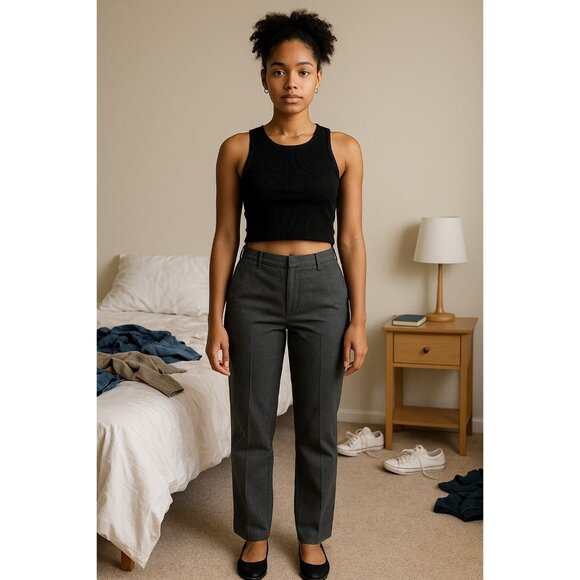 Vintage Dockers Women’s Petite 6 Premium Khakis Gray Stretch Pants 22064 - Picture 1 of 5